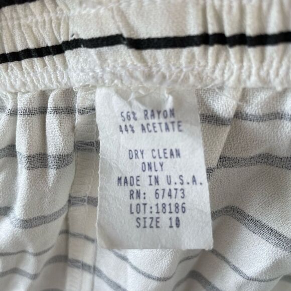 Vintage White and Black Striped Midi Skirt Size M EUC - Picture 5 of 5